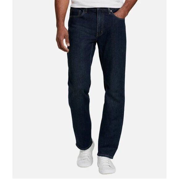 NEW Lands' End Men's 32 x33 Slim Rinse Square Rigger Dark Denim Jeans - Picture 1 of 12